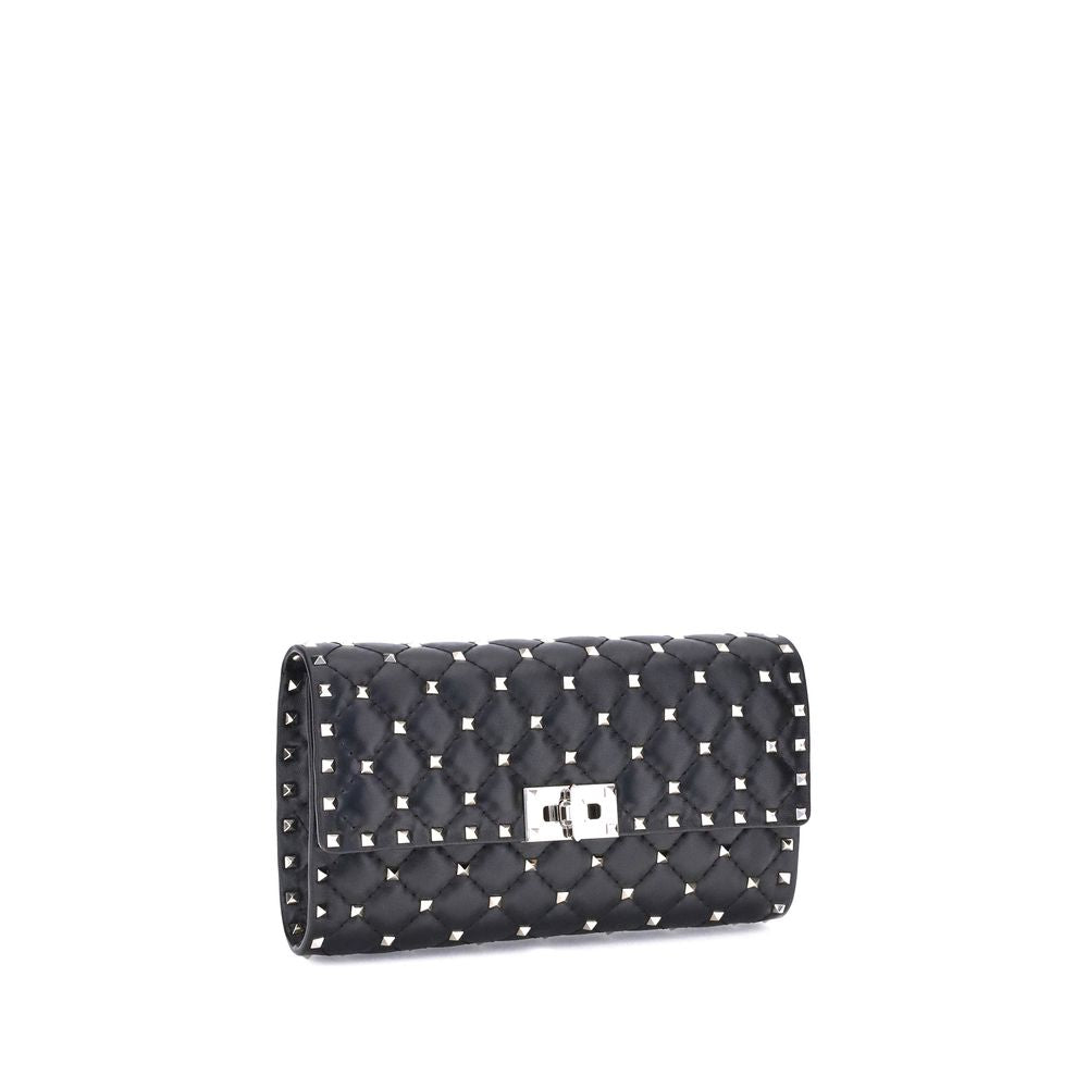 Valentino Garavani Rockstud Spike Crossbody Clutch - Black Nappa Leather