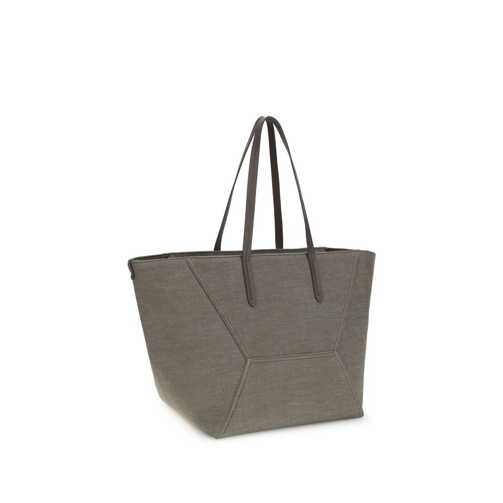 Brunello Cucinelli BC Duo Tote Bag - Brown Canvas