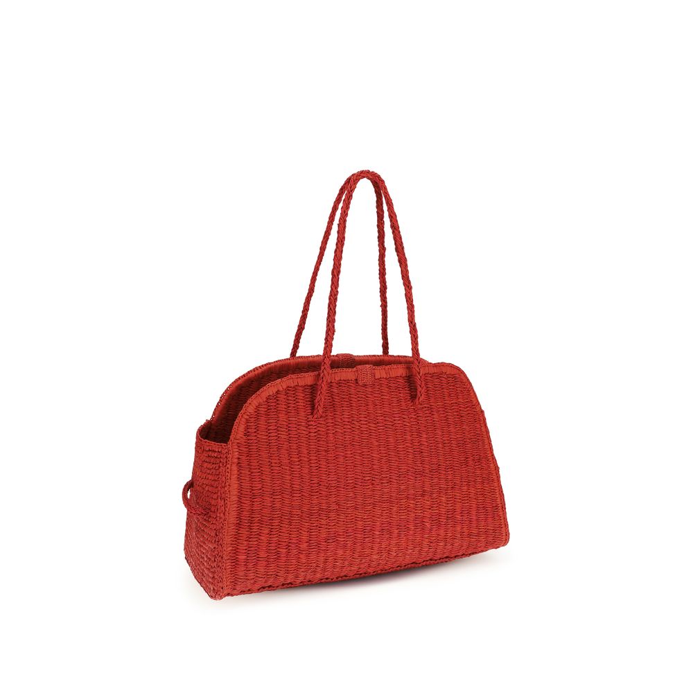 Jacquemus Le Turismo Bowling Bag – Red Raffia