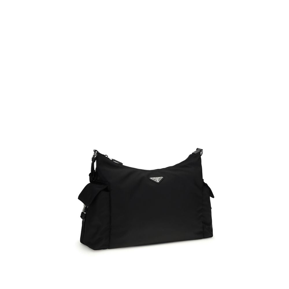Prada Explore Re-Nylon and Leather Bag - Black