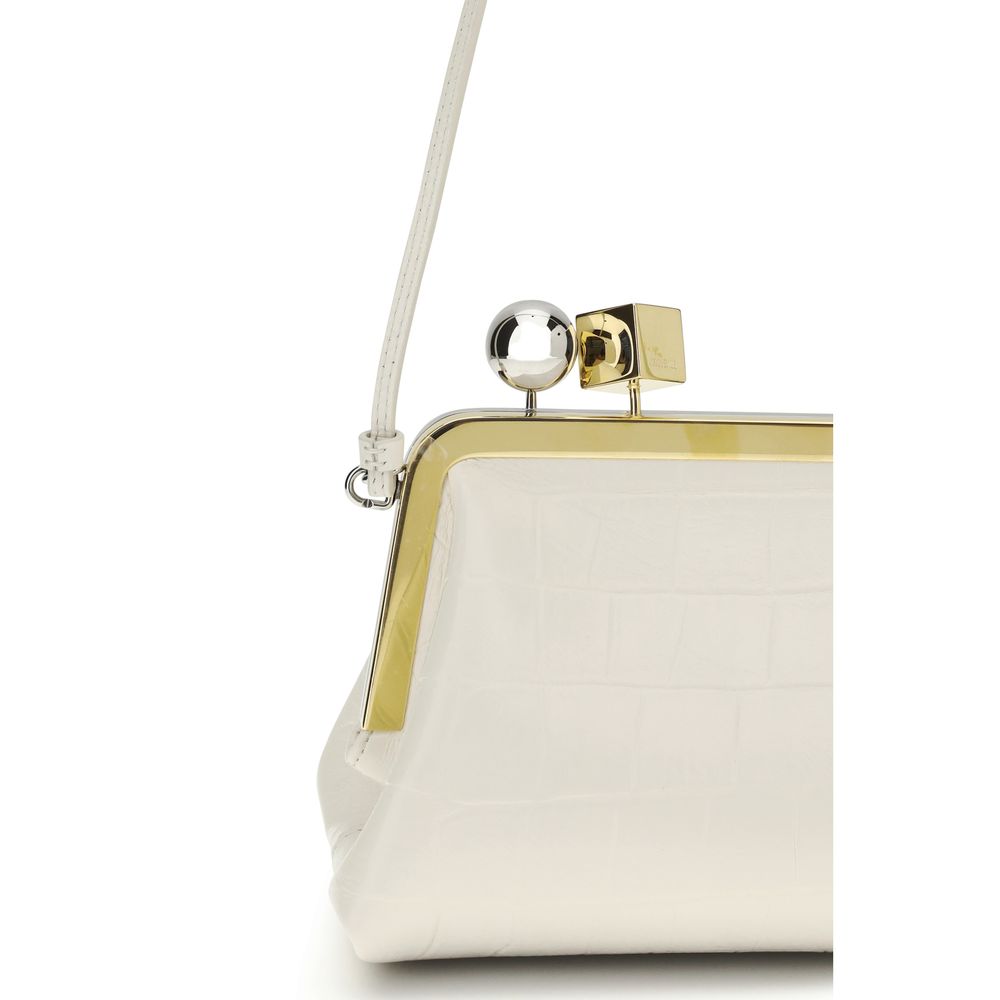 Jacquemus Le Berlingot Small Clasp Bag – Light Ivory Croc-Embossed