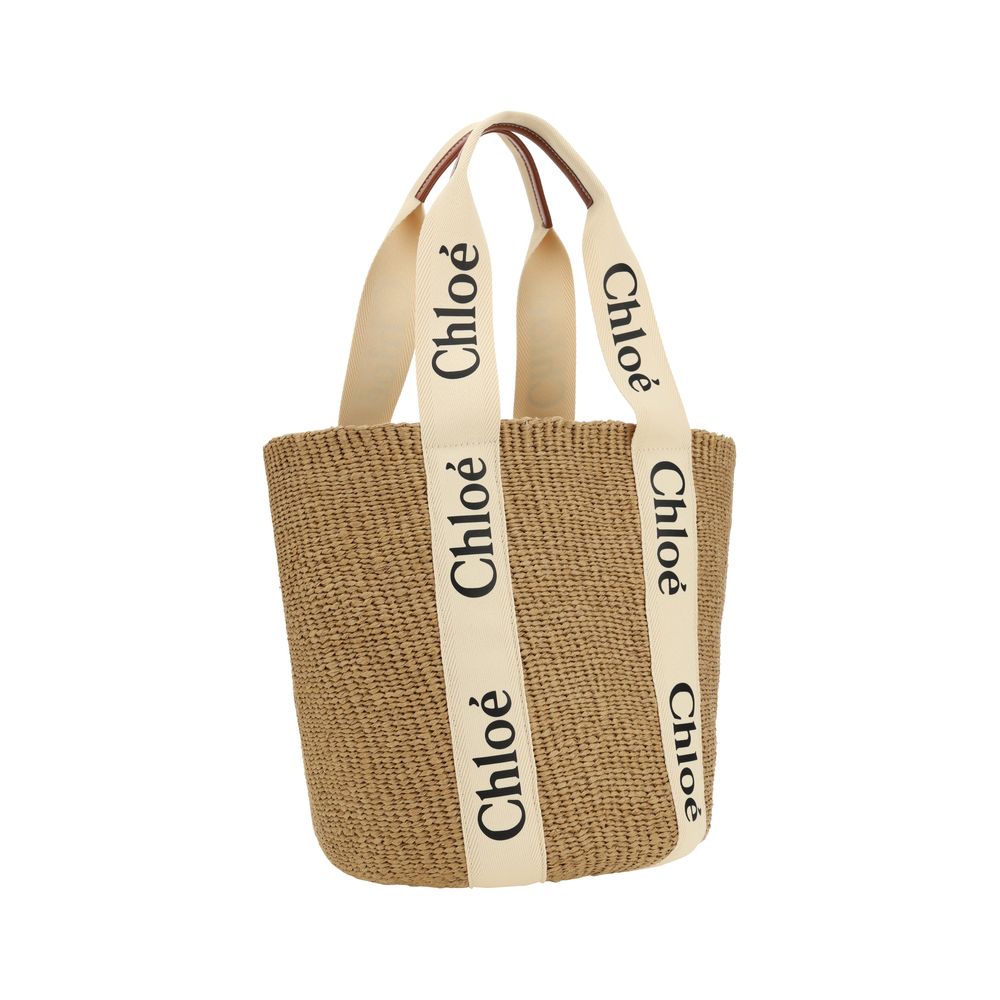 Chloé Large Woody Basket Bag - White