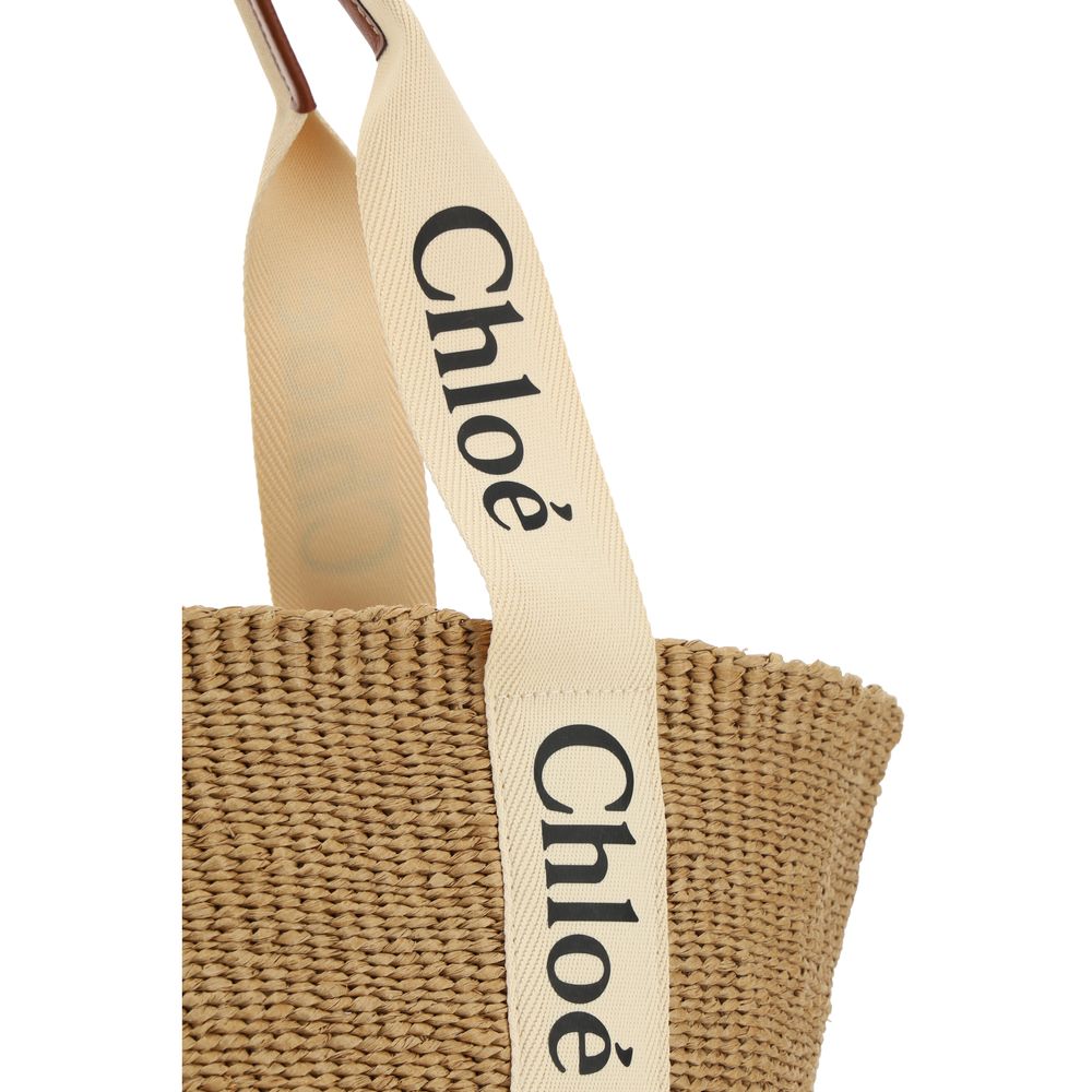 Chloé Large Woody Basket Bag - White