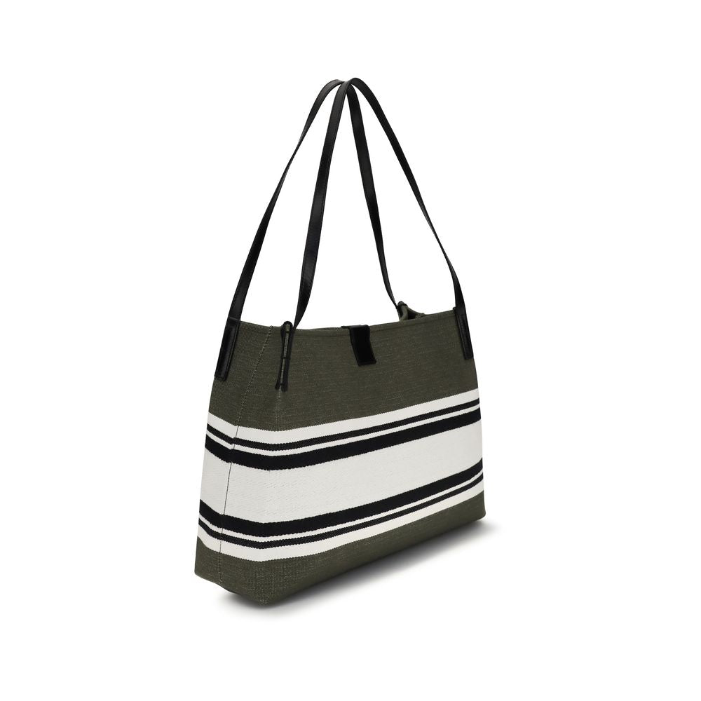 Balmain Medium Release Shopper Bag - Canvas & Calfskin