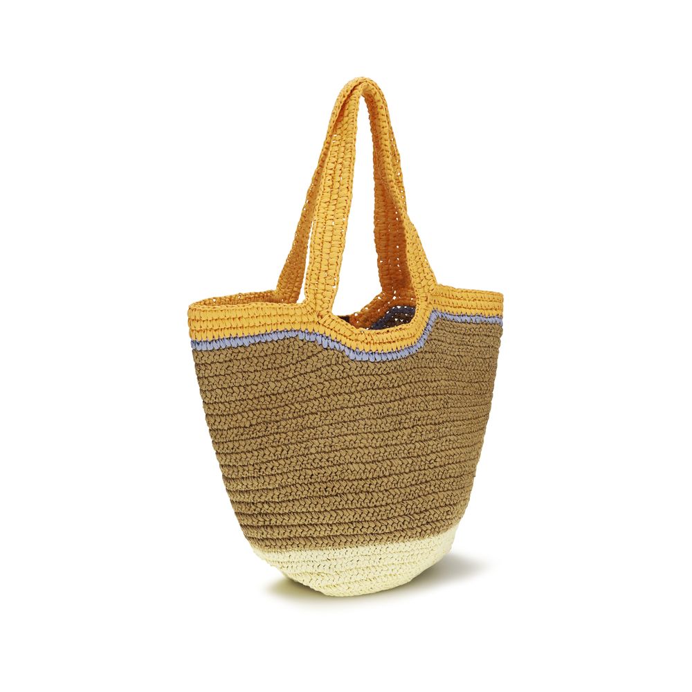 Marni Seaside Hobo Bag - Orange & Yellow Raffia
