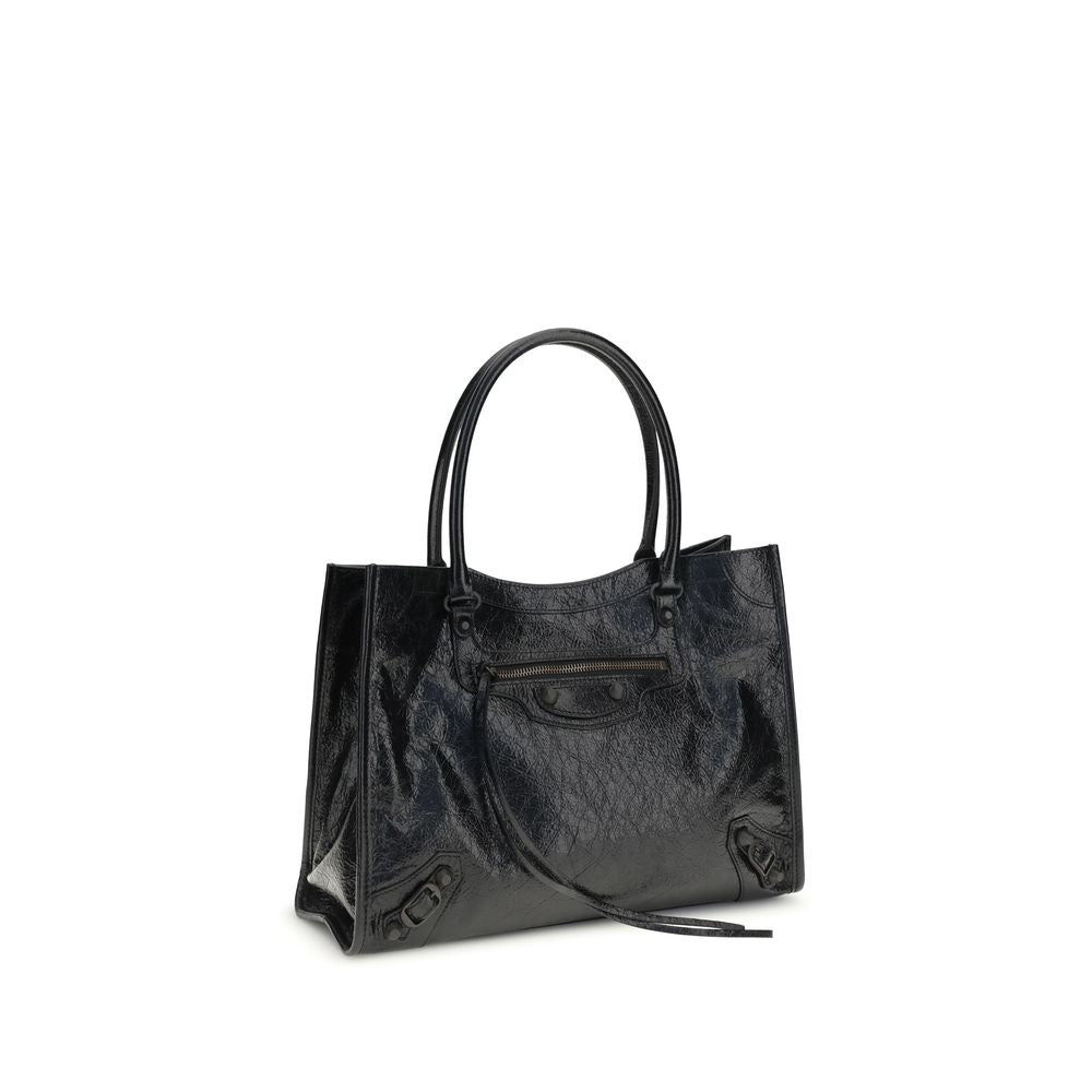 Balenciaga Le City Tote Bag Small - Black Arena Lambskin