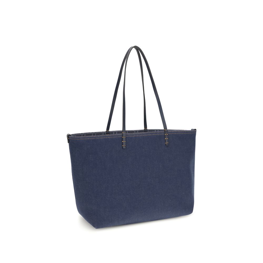 Fendi Roll Large Reversible Shopper Bag - Denim Blue FF Jacquard