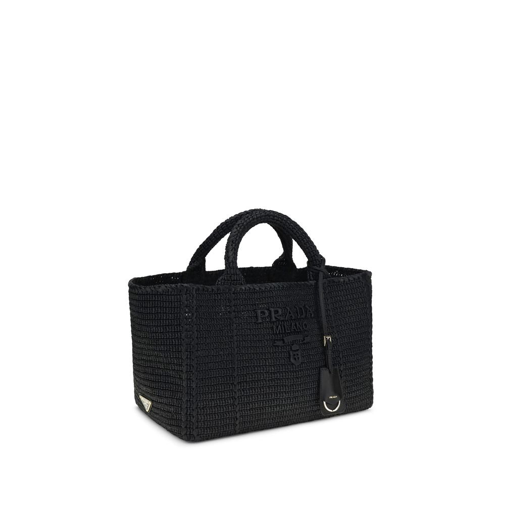 Prada Crochet Tote Bag Large - Black