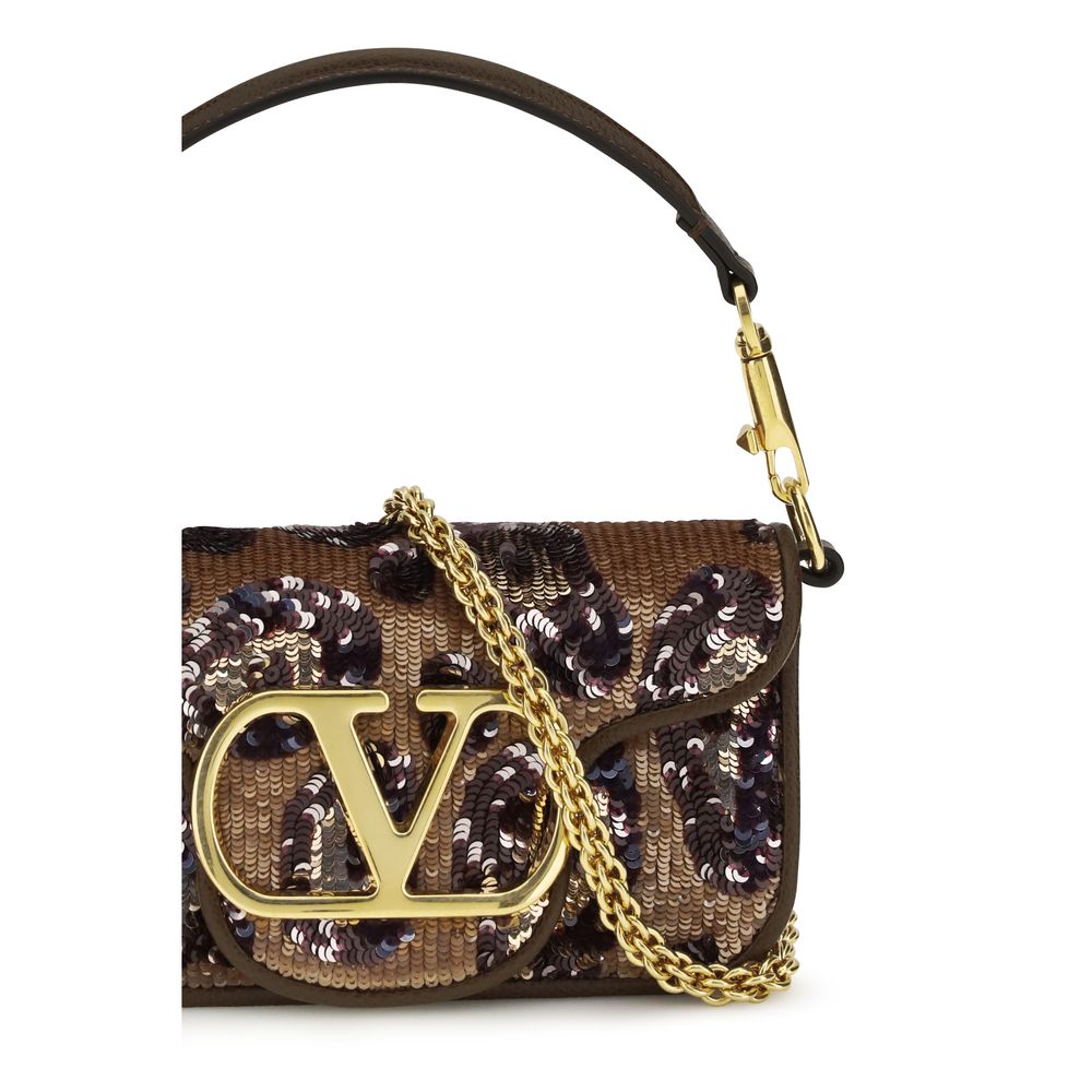 Valentino Garavani Locò Small Embroidered Shoulder Bag - Animalier
