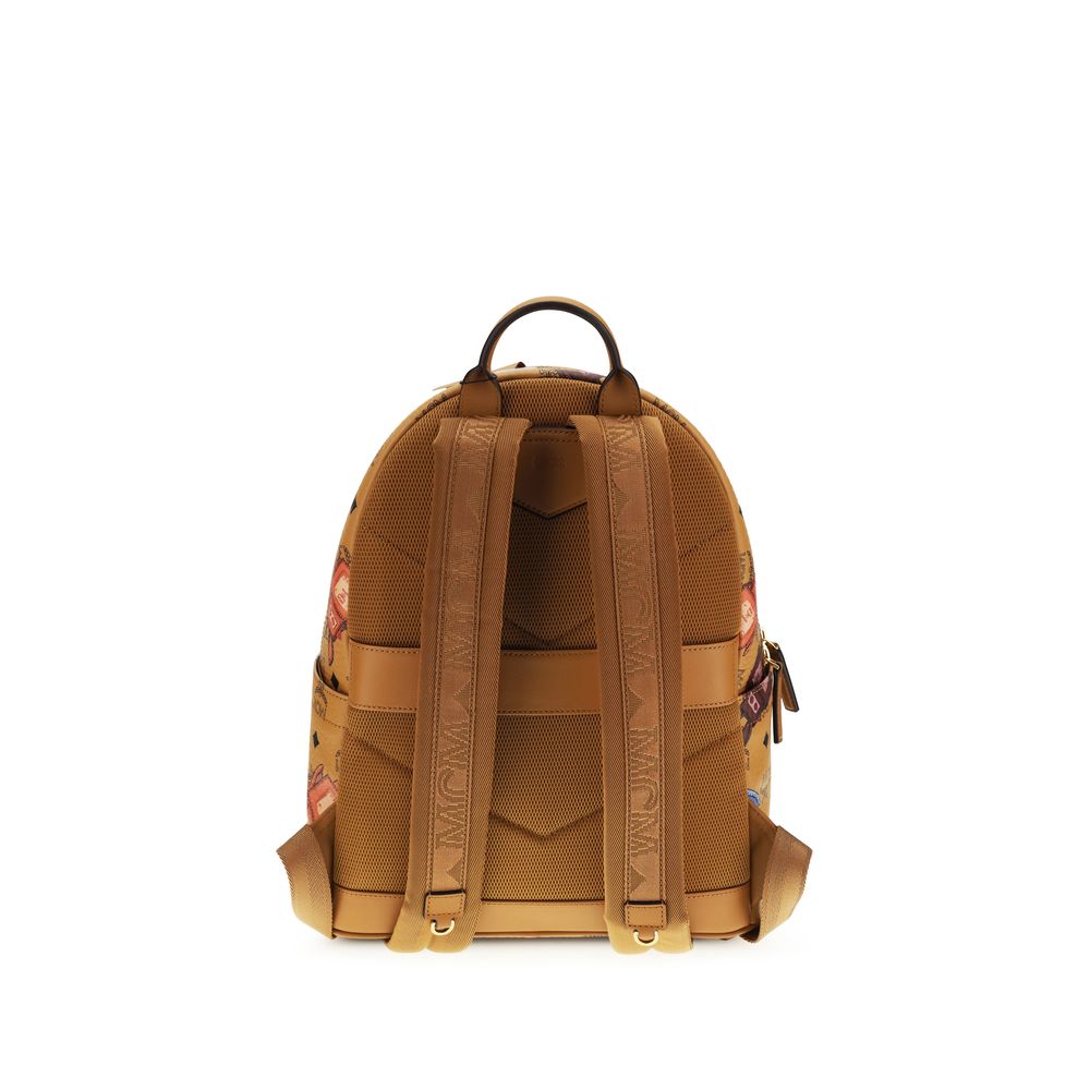 MCM Stark Backpack in Rabot Visetos - Cognac