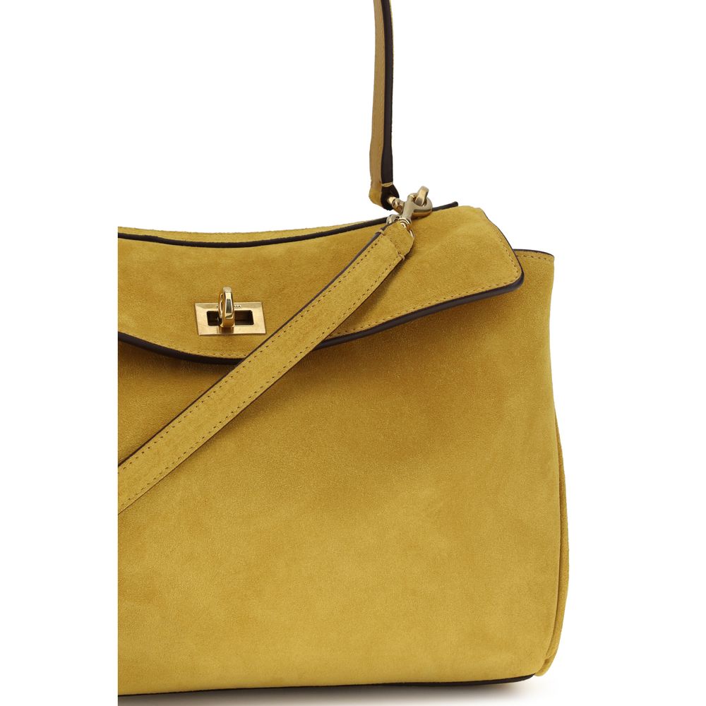 Balenciaga Rodeo Handbag Small - Curry Waxed Suede and Smooth Calfskin