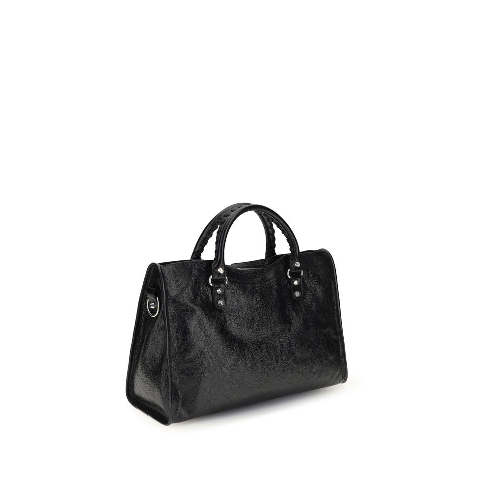 Balenciaga Le City Bag Medium - Black Lambskin with Silver Hardware
