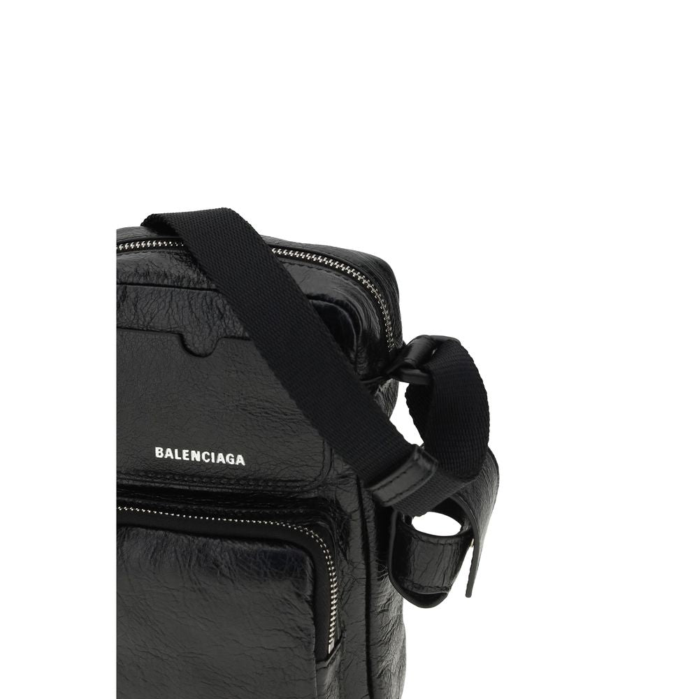 Balenciaga Men’s Superbusy Vertical Crossbody - Black Arena Lambskin
