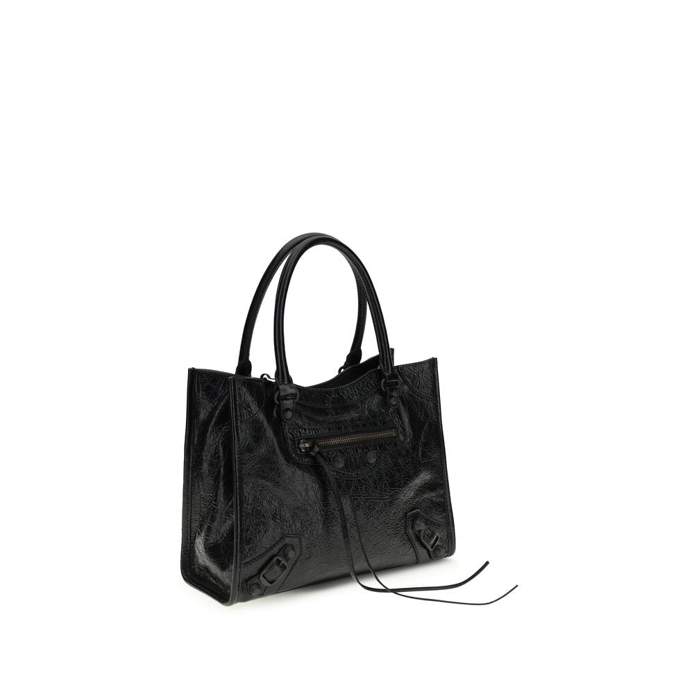 Balenciaga Le City Tote Bag Mini - Black Arena Lambskin