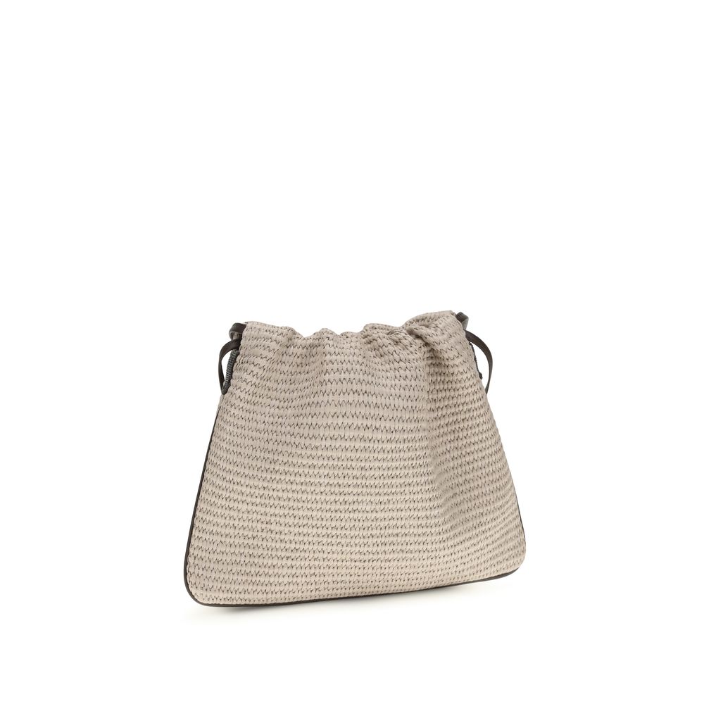 Brunello Cucinelli BC Duo Pouch Bag - Beige with Monili