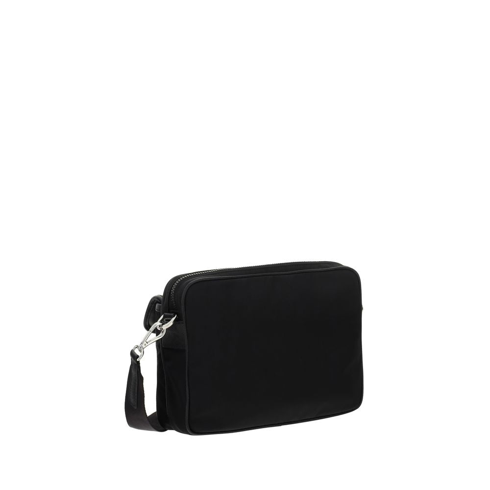 Prada Re-Nylon and Saffiano Leather Messenger Bag - Black
