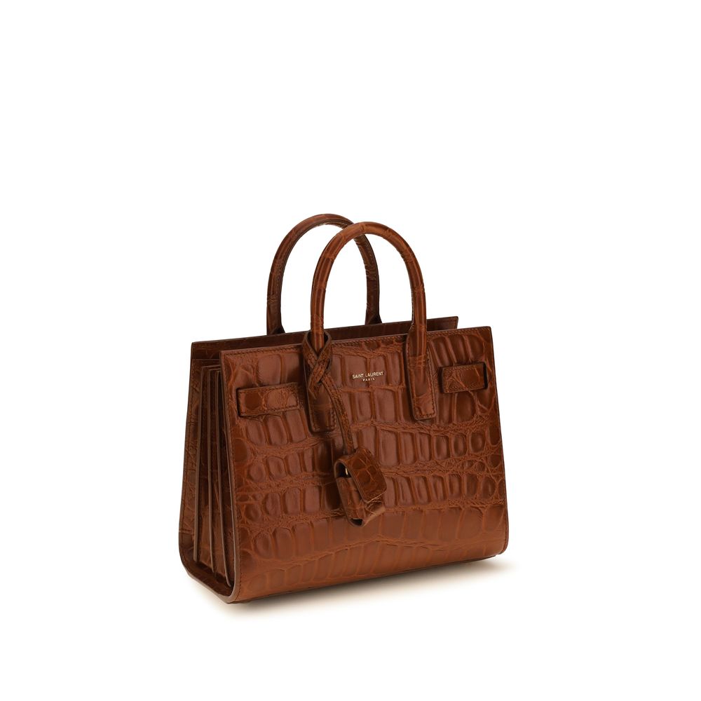 Saint Laurent Sac de Jour Nano - Crocodile-Embossed Leather