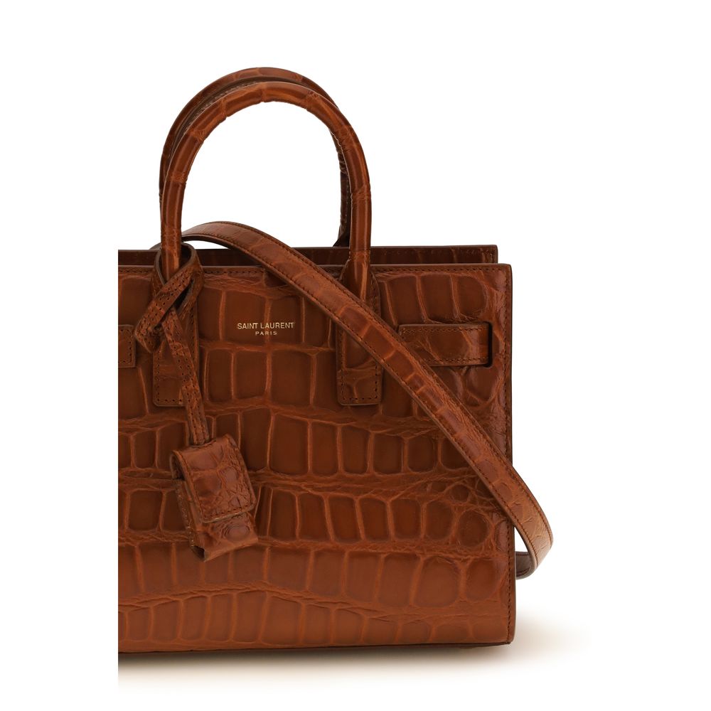 Saint Laurent Sac de Jour Nano - Crocodile-Embossed Leather