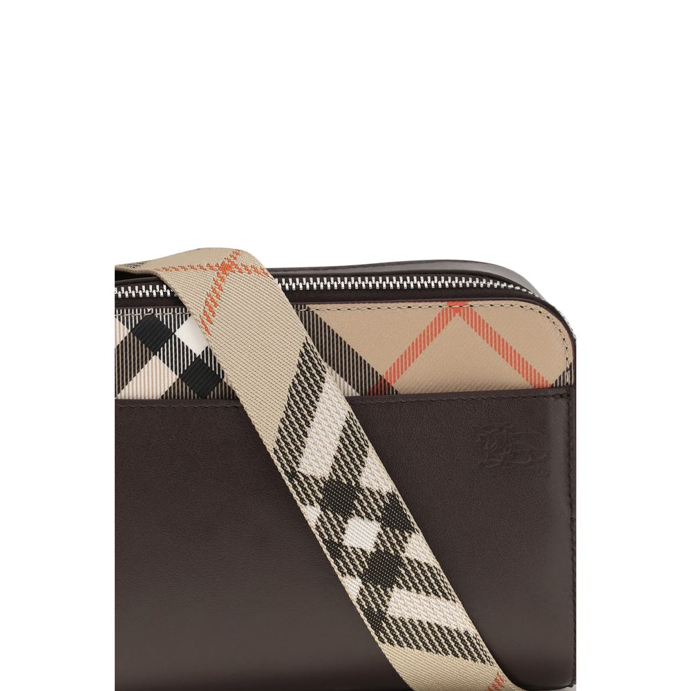 Burberry Pop Check Crossbody Bag – Peat Brown & Sand Beige