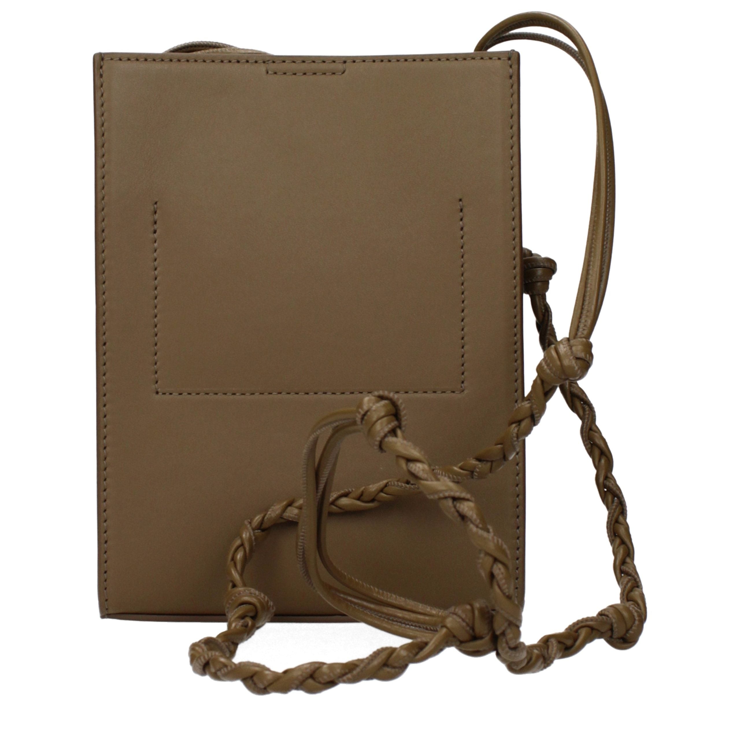 Jil Sander Tangle Crossbody Leather Bag Small - Brown