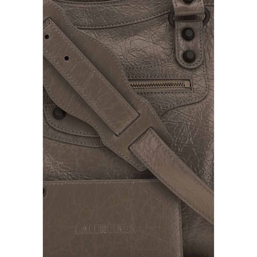 Balenciaga Le City Bag Medium - Dark Noix Arena Lambskin with Brass Hardware