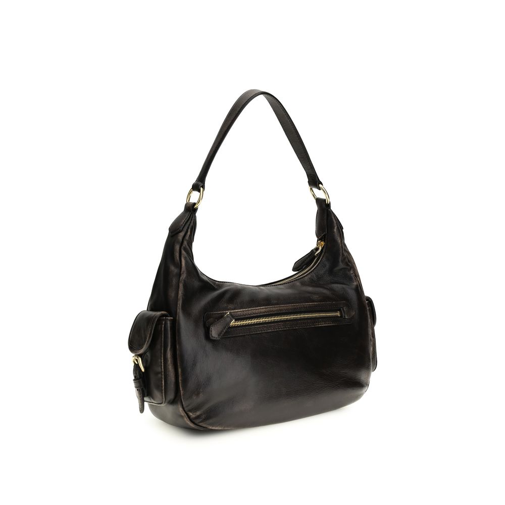 Miu Miu Pocket Nappa Leather Bag - Coffee