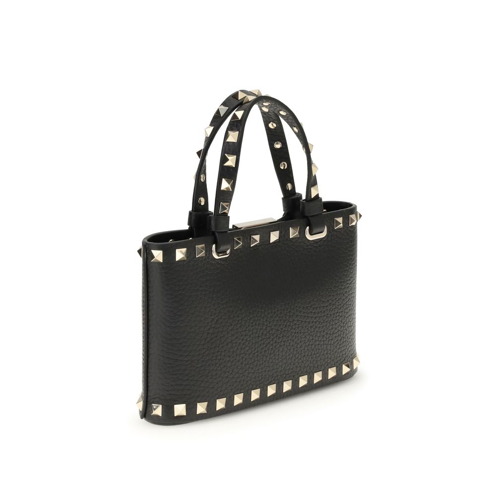 Valentino Garavani Rockstud Mini Shopping Bag - Black Grainy Calfskin