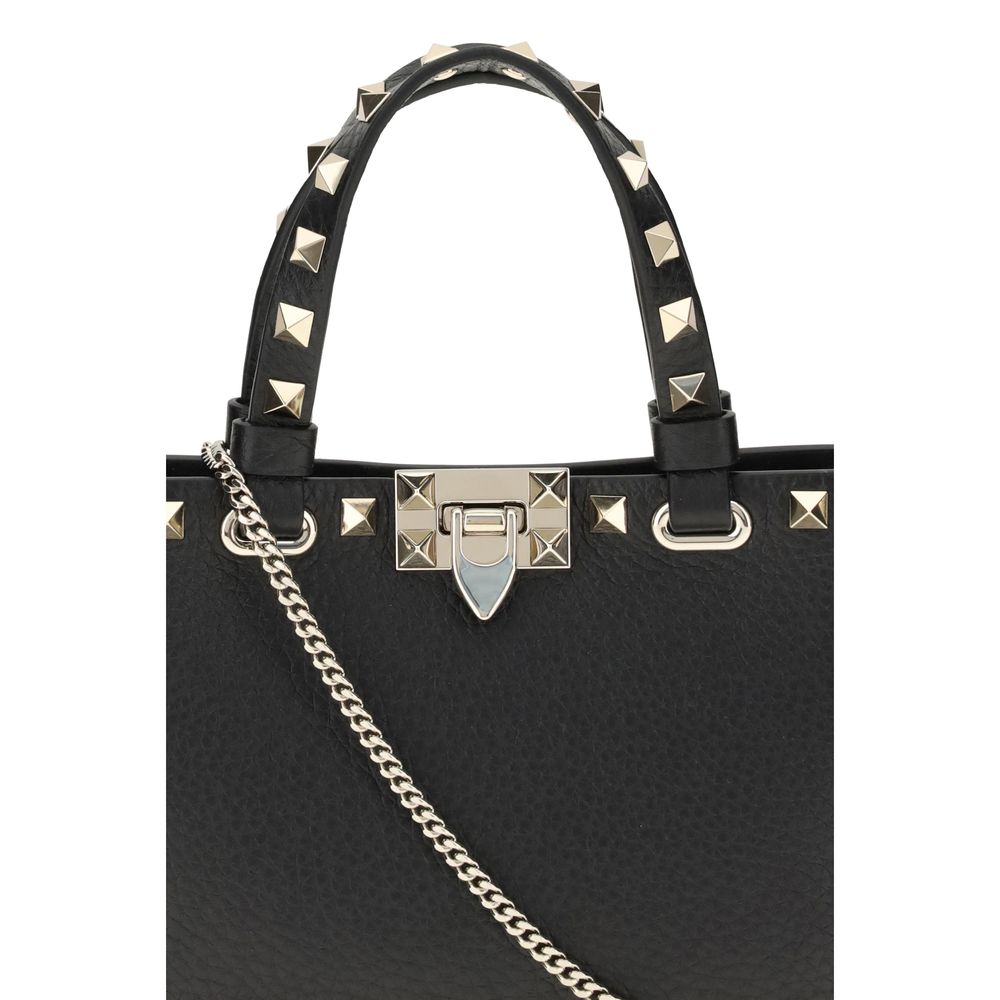 Valentino Garavani Rockstud Mini Shopping Bag - Black Grainy Calfskin