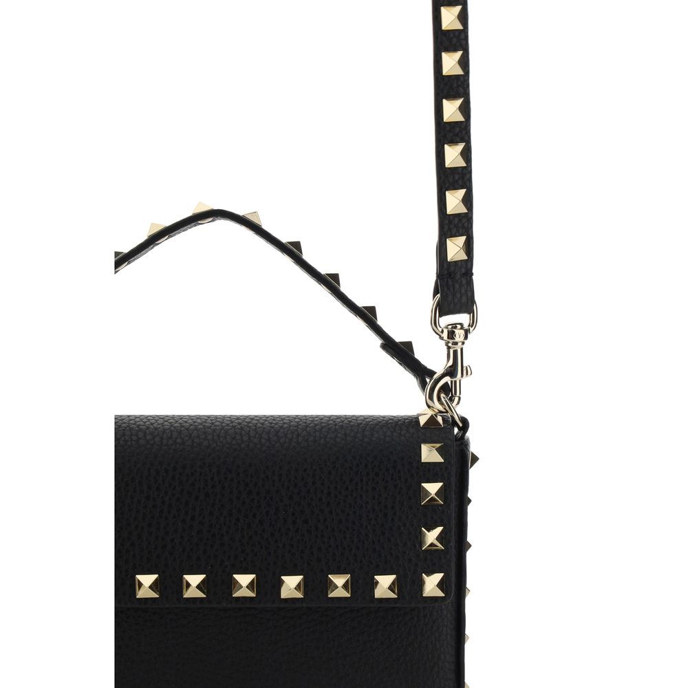 Valentino Garavani Rockstud Grainy Calfskin Pouch - Black