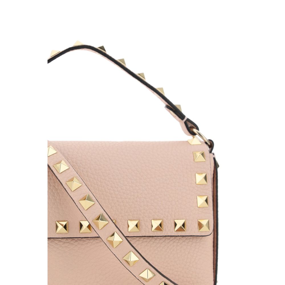 Valentino Garavani Rockstud Grainy Calfskin Pouch – Rose Quartz
