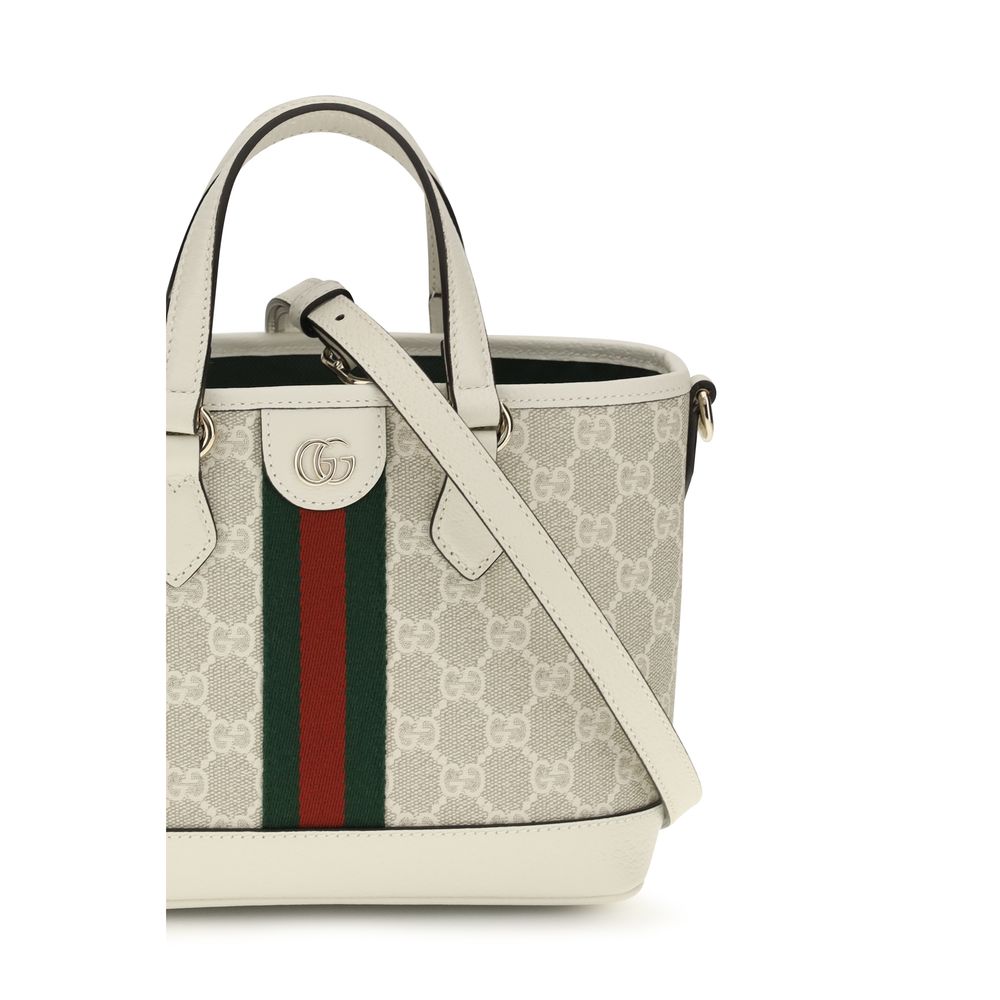 Gucci Ophidia Small Tote Bag - Beige and White GG Canvas