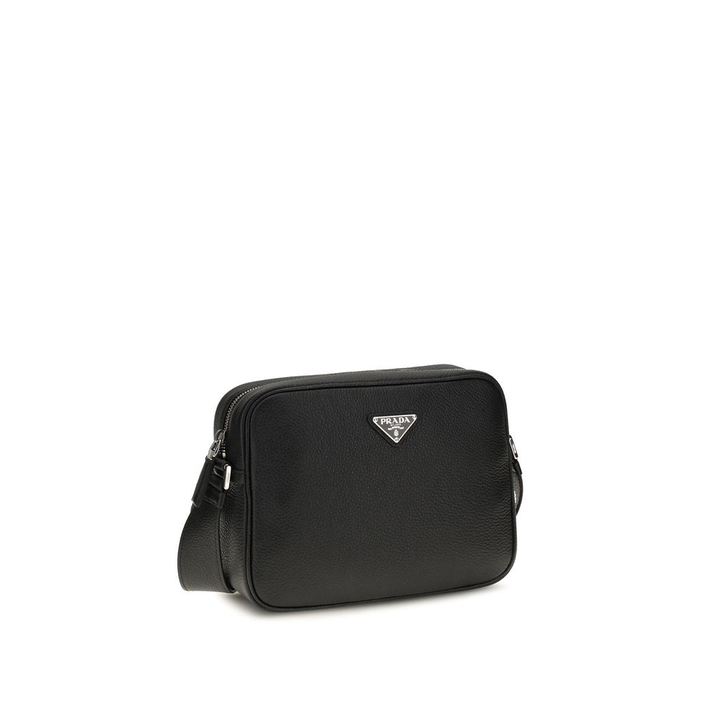 Prada Calfskin Leather Shoulder Bag - Black