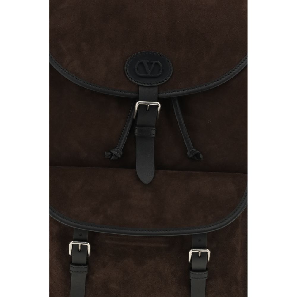 Valentino Garavani Antibes Suede Backpack - Ebony