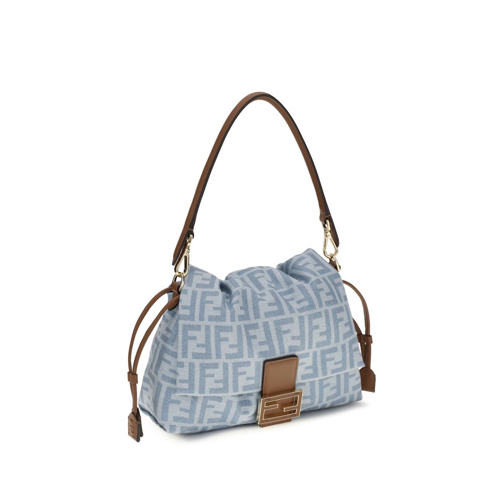 Fendi Mamma Baguette Medium - Light Blue FF Denim Bag