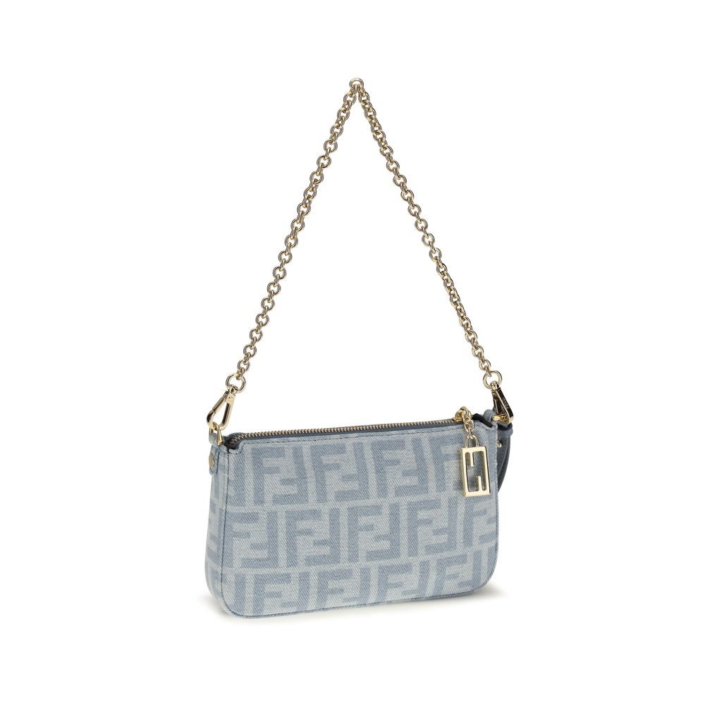 Fendi Baguette Pouch - Light Blue FF Denim Pouch