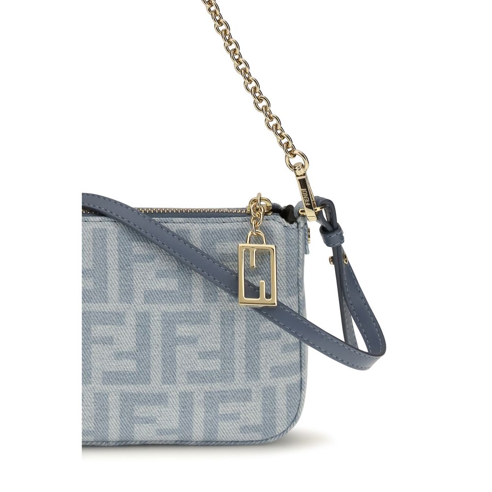 Fendi Baguette Pouch - Light Blue FF Denim Pouch