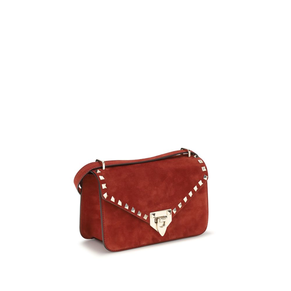 Valentino Garavani Rockstud Small Suede Crossbody Bag - Red