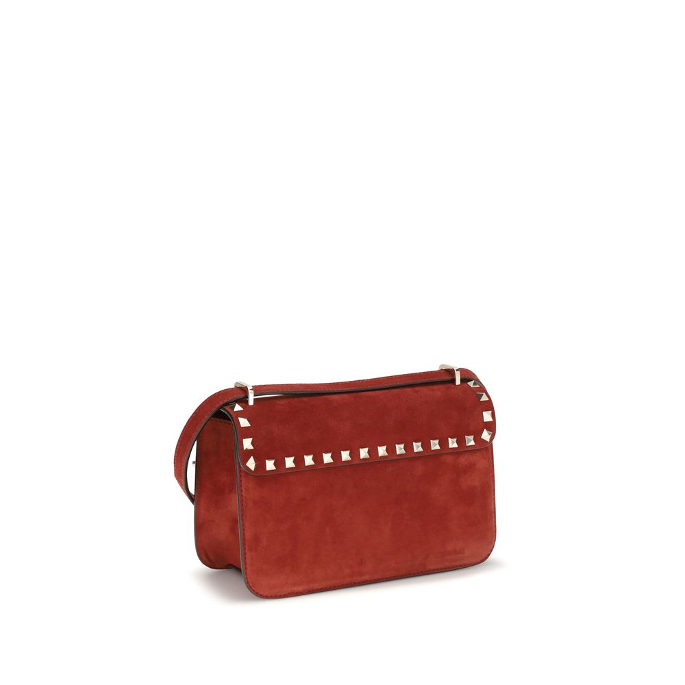 Valentino Garavani Rockstud Small Suede Crossbody Bag - Red