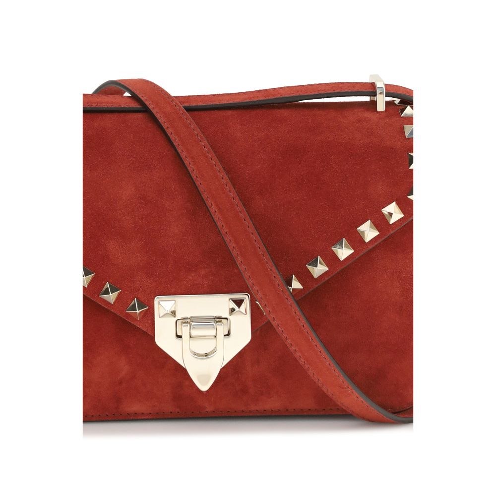 Valentino Garavani Rockstud Small Suede Crossbody Bag - Red