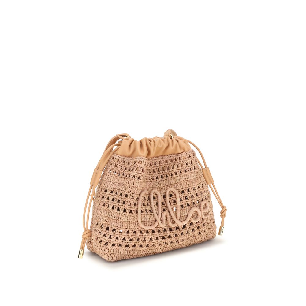 Chloé Mini Summer Banana Drawstring Shoulder Bag - Summery Beige Raffia