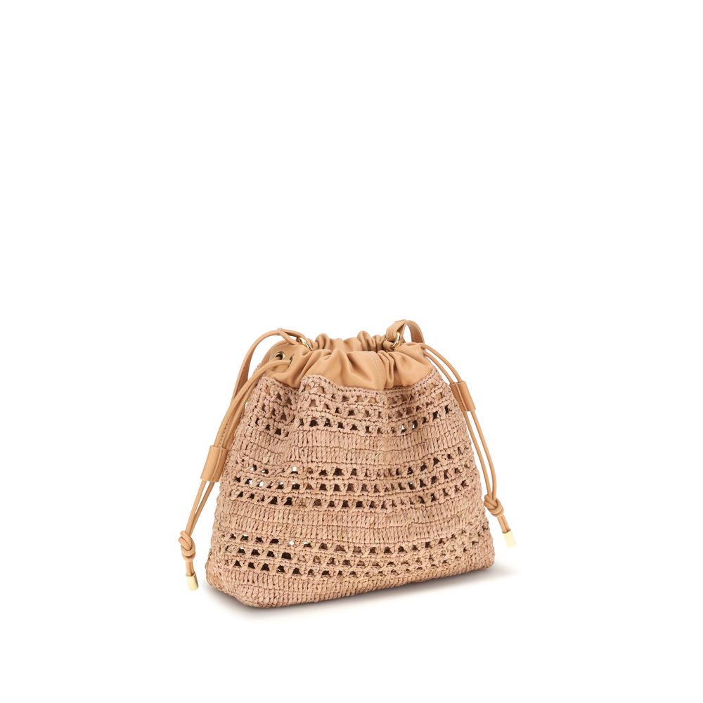 Chloé Mini Summer Banana Drawstring Shoulder Bag - Summery Beige Raffia