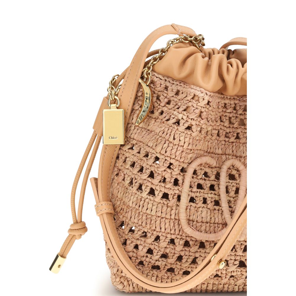 Chloé Mini Summer Banana Drawstring Shoulder Bag - Summery Beige Raffia