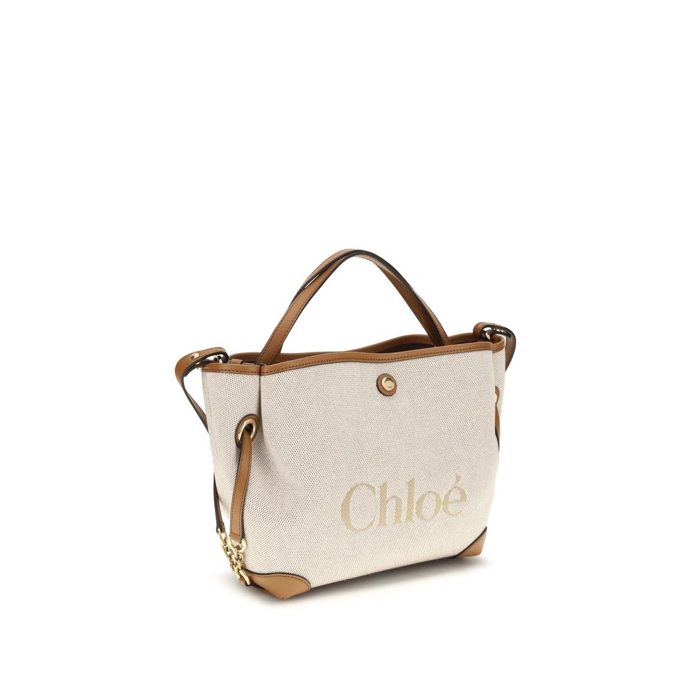 Chloé Clover Small Double Carry Bag - Canvas Clay Brown