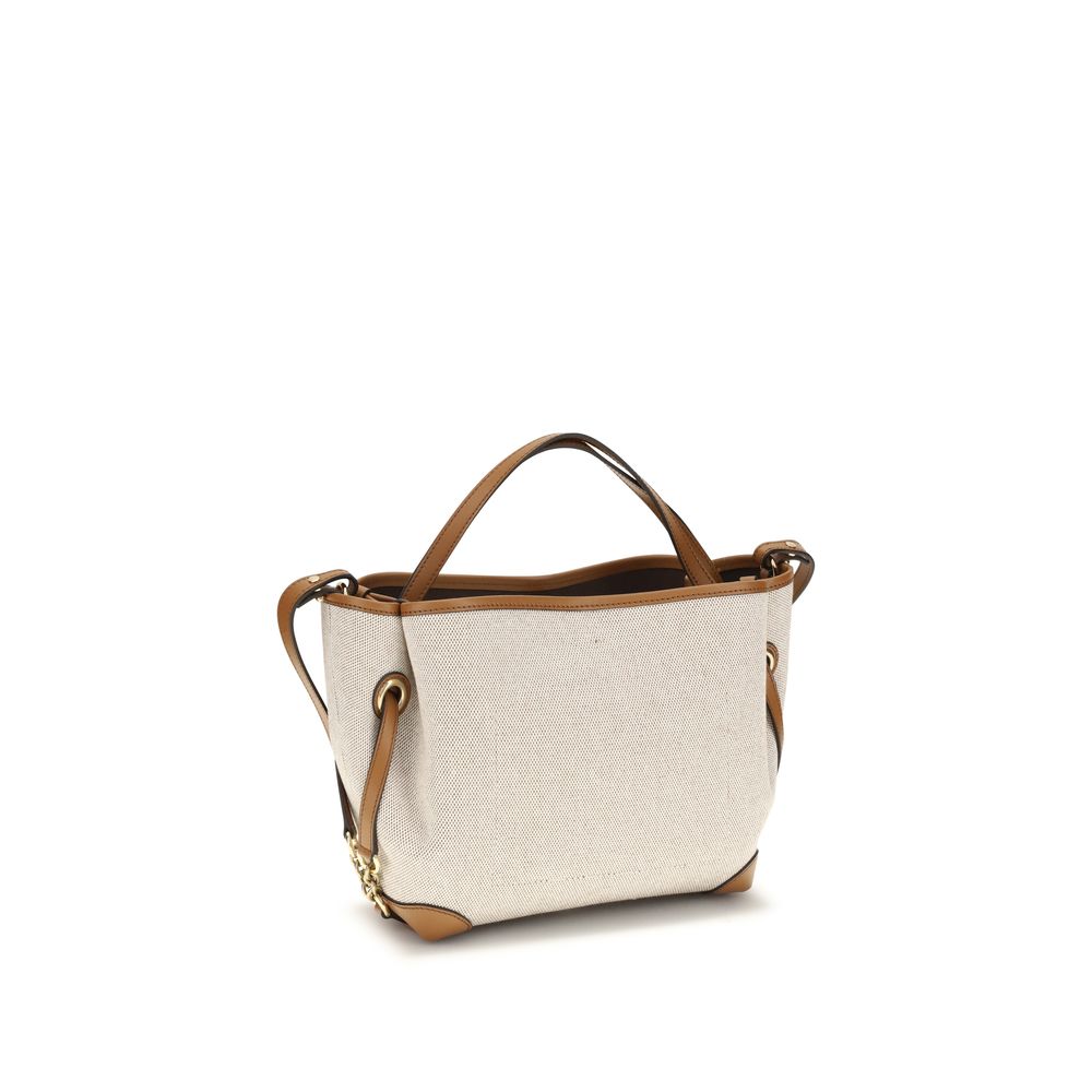 Chloé Clover Small Double Carry Bag - Canvas Clay Brown