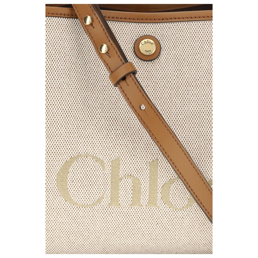 Chloé Clover Small Double Carry Bag - Canvas Clay Brown