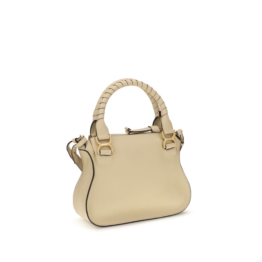 Chloé Marcie Small Handbag - Beige Grained Leather
