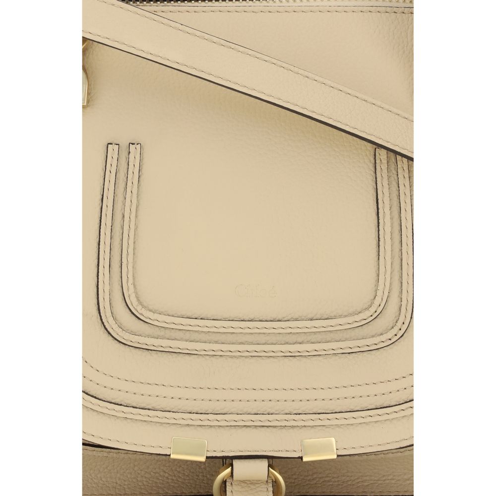 Chloé Marcie Small Handbag - Beige Grained Leather