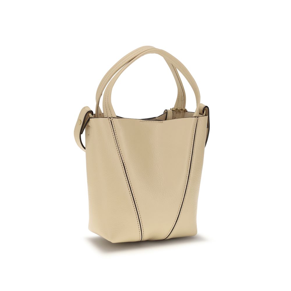 Chloé Spin Tote Bag Small - Beige Grained Leather