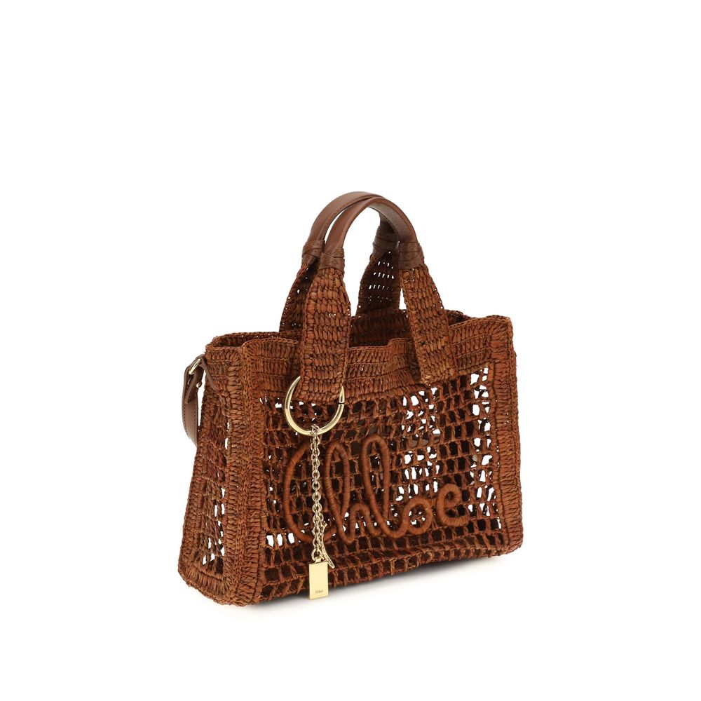 Chloé Summer Banana East-West Tote Bag Small - Dark Brown