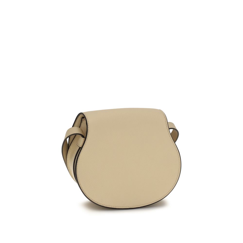 Chloé Marcie Small Saddle Bag - Petal Beige Grained Leather